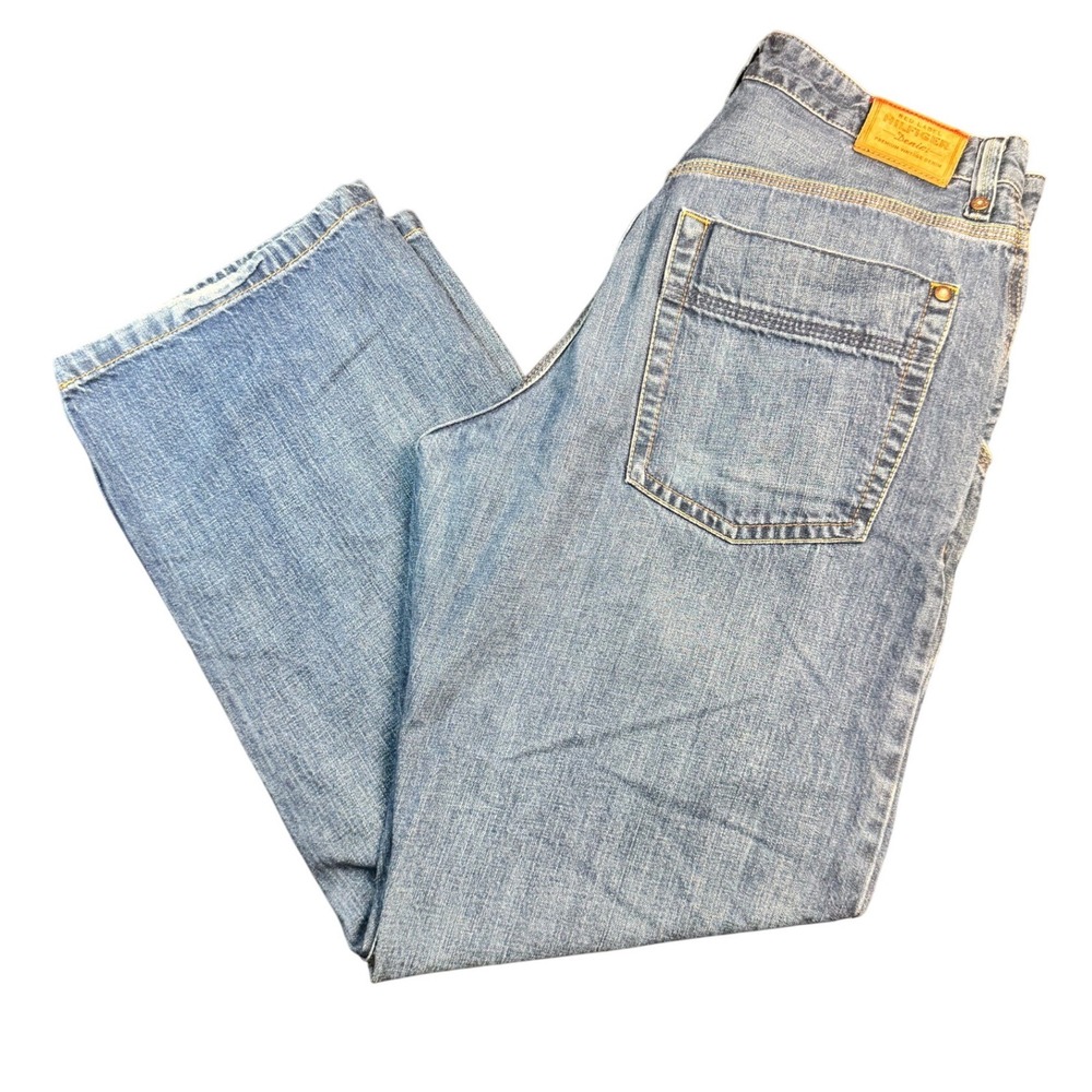 Tommy Hilfiger Red Label Denim Mens 33 Jeans Wide Straight Leg Blue Vintage